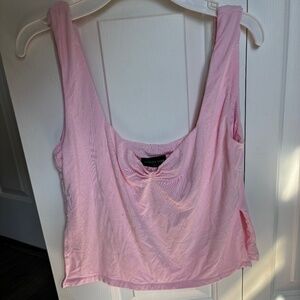 light pink white fox tank